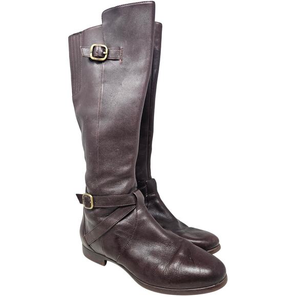 Ugg 9 Brown Leather Riding Boot Western Boho Beryl Whimsygoth Casual Minimalist - Picture 1 of 7